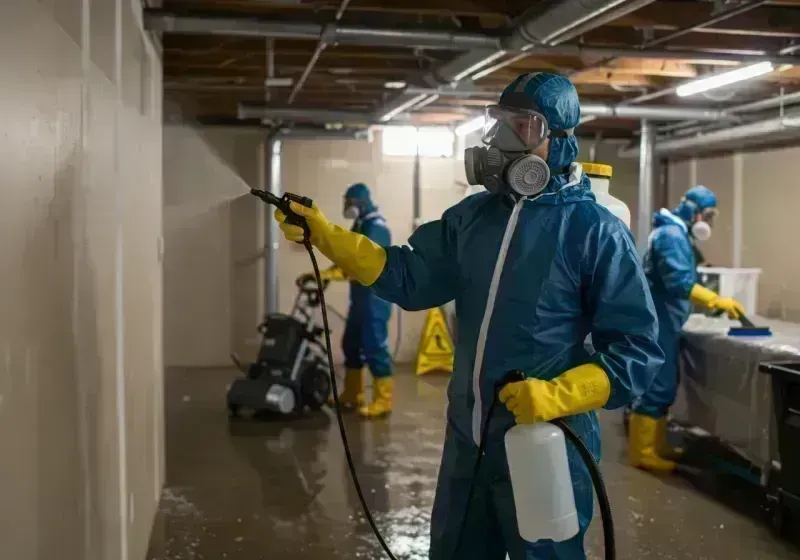 Basement Sanitization and Antimicrobial Treatment process in South Wenatchee, WA